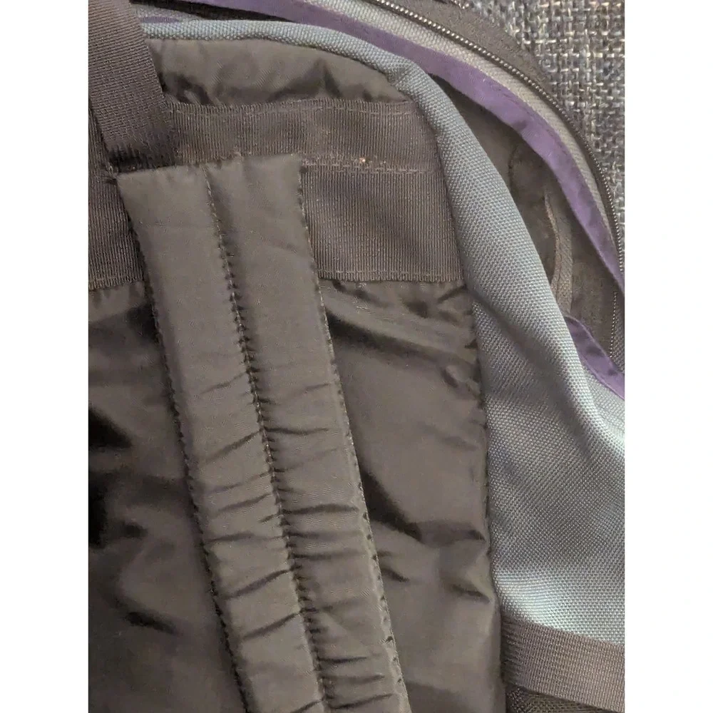 Vintage LL Bean Continental‎ Green Purple & Black School Backpack Large Monogram